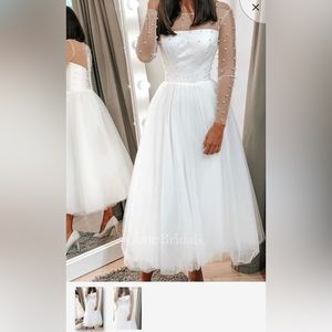 Beautiful tea-length wedding dress from June Bridals